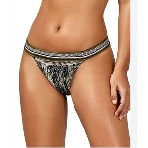 Ted Baker Quartz Print Snakeskin Animal Print High Leg Bikini Bottom 10 NWT